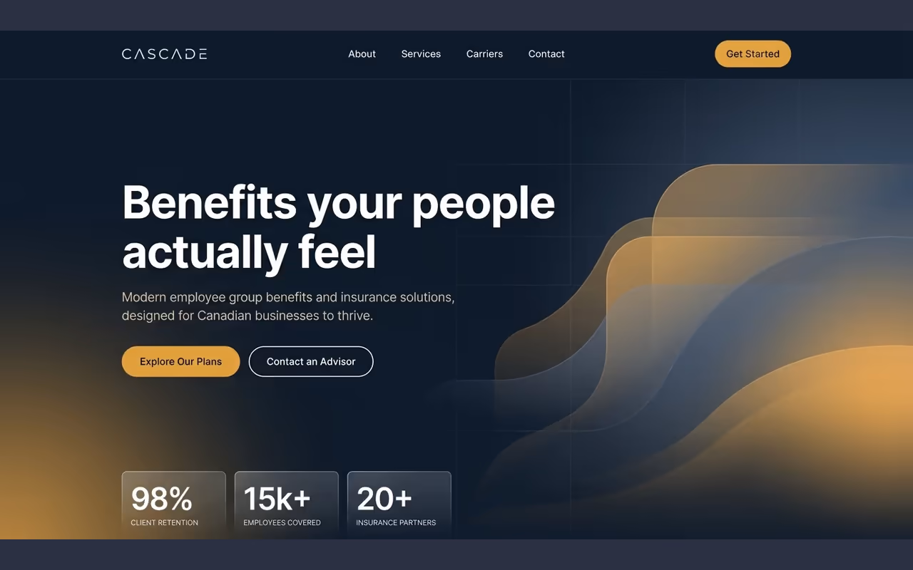 Cascade Group Benefits website design